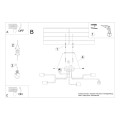 Lampa sufitowa czarna Żyrandol plafon Lampa z sześcioma punktami świetlnymi Lampa do salonu, sypialni, korytarza, jadalni, kuchni - schemat instalacji