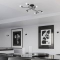 Lampa sufitowa czarna Żyrandol plafon Lampa z sześcioma punktami świetlnymi Lampa do salonu, sypialni, korytarza, jadalni, kuchni - wnętrze