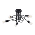 Lampa sufitowa czarna Żyrandol plafon 55/55/35 cm, lampa supeł z pięcioma punktami świetlnymi