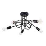 Lampa sufitowa czarna Żyrandol plafon 55/55/35 cm, lampa supeł z pięcioma punktami świetlnymi