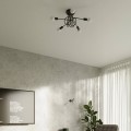 Lampa sufitowa czarna Żyrandol plafon 55/55/35 cm, lampa supeł z pięcioma punktami świetlnymi - wnętrze