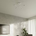 Lampa sufitowa biała plafon biały żyrandol z pięcioma punktami świetlnymi bez kloszy, loft - wnętrze