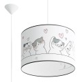 Lampa wisząca sufitowa KOTY 40 cm do pokoju dziecięcego dla dziecka. Żyrandol zwierzęta.
