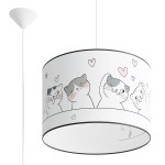 Lampa wisząca sufitowa KOTY 40 cm do pokoju dziecięcego dla dziecka. Żyrandol zwierzęta. 