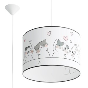 Lampa wisząca sufitowa KOTY 40 cm do pokoju dziecięcego dla dziecka. Żyrandol zwierzęta. 
