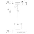 Lampa wisząca sufitowa KOTY 40 cm do pokoju dziecięcego dla dziecka. Żyrandol zwierzęta. Schemat instalacji