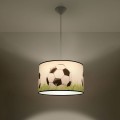 Lampa wisząca sufitowa 40 cm do pokoju dziecięcego dla dziecka. Abażur z piłką nożną na trawie.