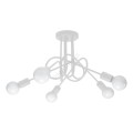 Lampa sufitowa biała plafon biały żyrandol z pięcioma punktami świetlnymi bez kloszy, loft