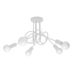 Lampa sufitowa biała plafon biały żyrandol z pięcioma punktami świetlnymi bez kloszy, loft