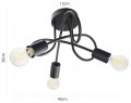 Lampa sufitowa czarna 40/40/30 cm Żyrandol plafon bez kloszy loft do salonu, korytarza, sypialni, jadalni - wymiar