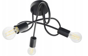 Lampa sufitowa czarna 40/40/30 cm Żyrandol plafon Lampa z trzema punktami świetlnymi