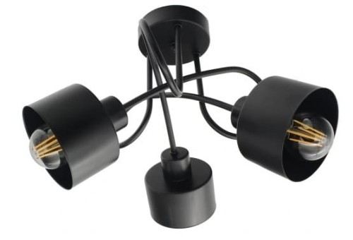 Lampa sufitowa czarna 40/40/30 cm Żyrandol plafon supeł cztery klosze