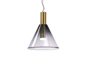 Lampa LED wisząca szklany żyrandol przezroczysty Geometric Lamps 30 cm trójkąt, biała ciepła
