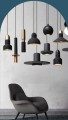 Lampy z kolekcji Black Stone Lampa betonowa wisząca żyrandol Black Stone, jeden klosz 20x18 cm czarno czarny trawertyn, E27 LDW20x18E27B
