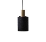 Lampa betonowa wisząca żyrandol Black Stone, jeden klosz czarny trawertyn 10x20 cm, E27