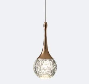 Lampa wisząca żyrandol LED Lamp Infinity gruszka, jeden klosz przezroczysty 10 cm, 3000 K 