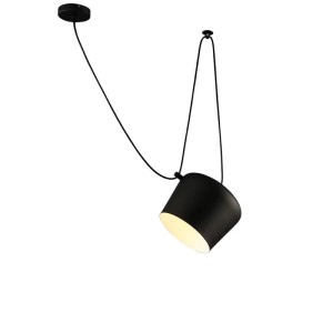 Lampa wisząca żyrandol typu PAJĄK jeden klosz czarno-biała, E27