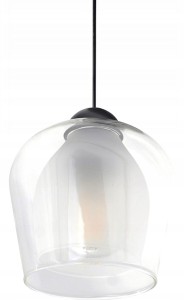 Lampa sufitowa wisząca czarna białe szklane klosze dzwonki