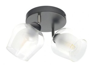 Lampa sufitowa plafon czarna lub biała szklane podwójne mleczne klosze dzwonki