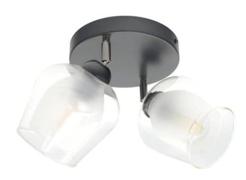 lampa sufitowa plafon czarna biała chrom szklane klosze dzwonki podwójne