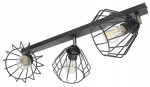 Lampa czarna stalowa druciana plafon Żyrandol metalowy klosz 3 LOFT