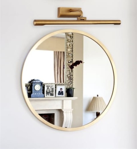 Kinkiet lampa LED na ścianę naścienny złoty All in Gold / kinkiety lampy ścienne / nad obraz do salonu galerii / nad lustro / oświetlenie łazienkowe / ledy / ledowy / ledowe / LDK40WW-450-22