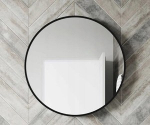 Lustro okrągłe fi100 cm w czarnej ramie