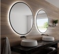 lustro LED podświetlane okrągłe czarne loft lemidio 60 70 80 90 100 cm