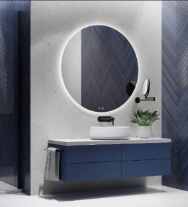 Lustro okrągłe LED fi70 cm włącznik ściemniacz zmiana barwy światła mata grzewcza antypara.