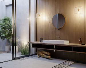 Lustro okrągłe fi80 cm w złotej ramie