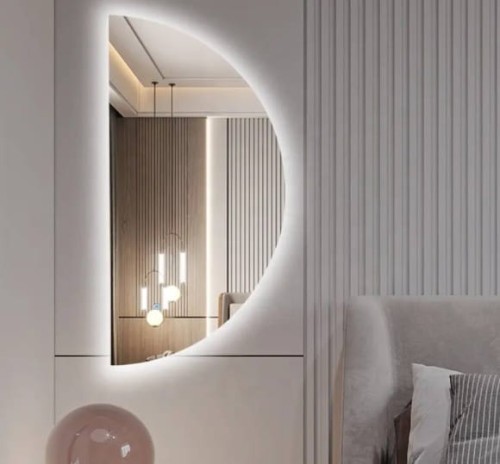 lustro łązienkowe LED półokrągłe ze ściętym bokiem do łazienki łazienkowe z matą grzewczą antypara ściemniaczem zmianą barwy światła.jpg