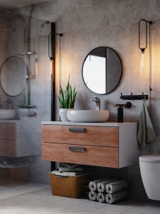 Lustro okrągłe fi100 cm w czarnej ramie