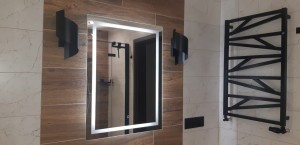 Lustro prostokątne LED 60x80 cm włącznik dotykowy i mata grzewcza pionowe lub poziome