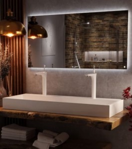 Lustro prostokątne LED 120x60 cm włącznik dotykowy ściemniacz zmiana barwy światła