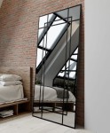 Lustro ze szprosami 160x80 cm LOFT wiszące stojące czarne pionowe lub poziome