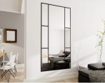 Lustro ze szprosami 160x80 cm LOFT wiszące stojące czarne pionowe lub poziome