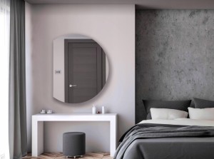 Lustro okrągłe fi90 cm ze ściętym bokiem