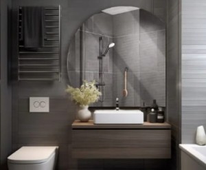 Lustro okrągłe fi110 cm ze ściętymi bokami