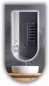 Lustro LED półowalne 70x110 cm