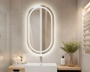 Lustro LED owalne 50x120 cm piaskowane