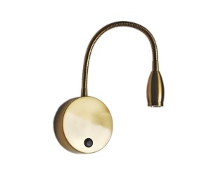 Lampa LED złota NA BATERIE nad łóżko do czytania USB LDK3NW-24-G-USB