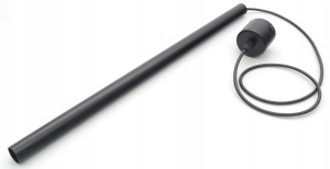 Lampa sufitowa wisząca czarna tuba 50 cm 1 x G9 żyrandol zwis LOFT