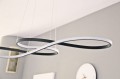 Lampa sufitowa wisząca LED czarny żyrandol Barwa światła biała neutralna 4000 K LDW230NW-2-B nad stół, stolik, lampa do jadalni