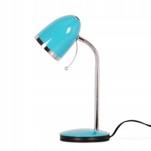 Lampka na biurko niebieska turkusowa 36 cm do pokoju dziecka, salonu, hotelu.