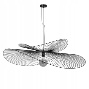 Stylowa lampa sufitowa wisząca czarna żyrandol LOFT kształt ważki