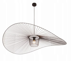 Stylowa lampa sufitowa 115 wisząca czarna żyrandol kapelusz styl francuski