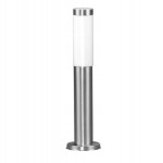 Srebrny słupek Zewnętrzny Ogrodowy z mleczną szybką 45 cm lampa E27 IP44