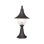 Słupek Zewnętrzny Ogrodowy 53 cm lampa E27 IP44 czarny z szybką