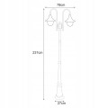 Latarnia Ogrodowa 237 cm Wysoka Czarna IP44 Zewnętrzna Retro lampa wodoodporna wodoszczelna