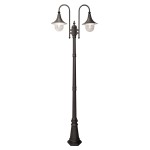Latarnia ogrodowa czarna 237 cm lampa E27 IP44 czarna dwa klosze w dół